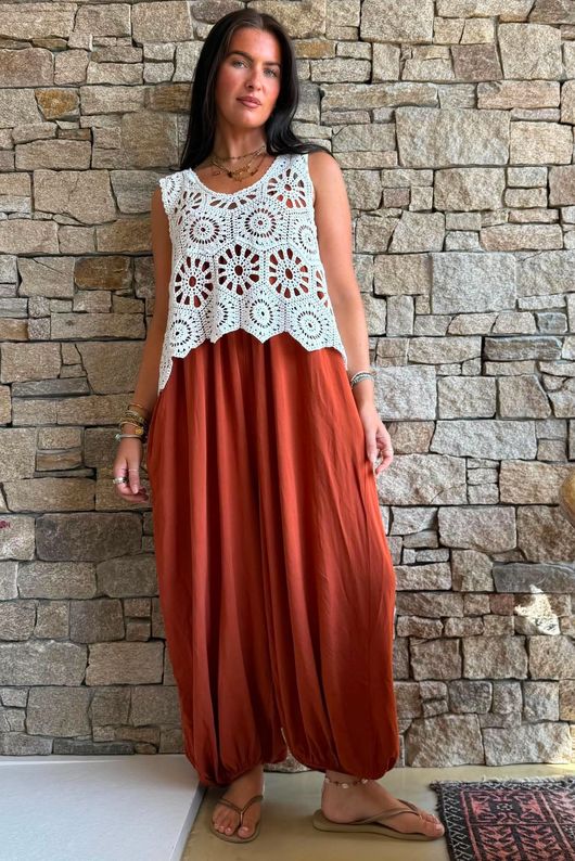 Hadley Crochet Tank White
